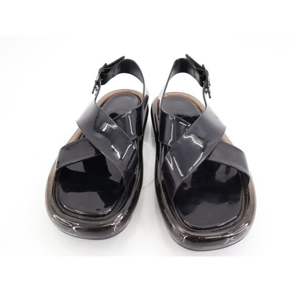 Tory Burch Crisscross Strap Bubble Jelly Sandal Size 8 B Black Slingback Flats - Picture 4 of 9